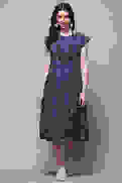 Indigo Rayon Straight Kurta image number 5