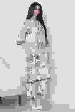 Blue Viscose Rayon Straight Suit Set image number 5