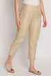 Beige Poly Metallic Cotton Pants image number 3