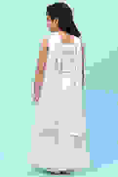 White Poly Chanderi Mirror Work Tiered Lehenga Set image number 5