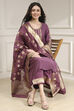 Old Rose Solid Straight Suit Set