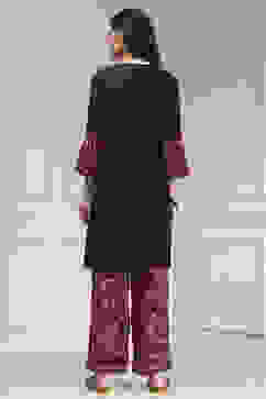 Brown Printed Straight Suit Set image number 4