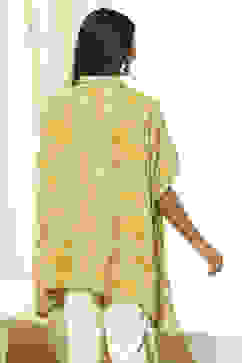 Green Geometric Printed Kaftan-Style Shirt image number 3