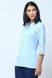 Black Cotton Flax Solid Kurti image number 2