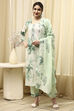 Pink Cotton Printed Floral Unstitched Suit Set image number 1
