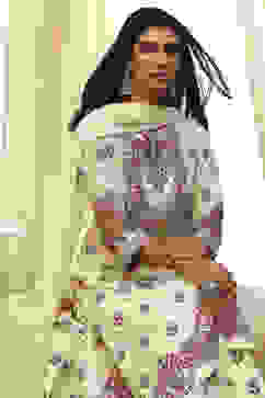 Beige Pure Cotton Printed Straight Suit Set image number 7