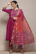 Beige Rayon flax Narrow Kurta Pant Suit Set image number 0