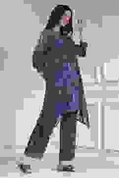 Blue Asymmetric Printed Co-ord Set image number 5