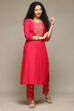 Sap Green Embroidered Straight Kurta Set image number 0