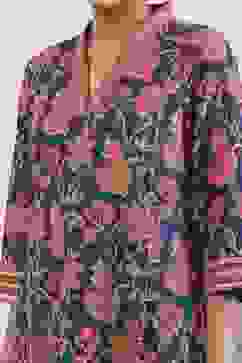 Blue Cotton Floral Printed Straight Kurta Set image number 1