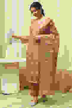 Maroon Linen Printed Embroidered Unstitched Suit Set image number 4