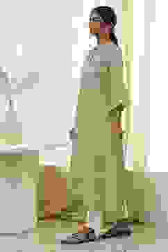 Green Pure Cotton Printed Straight Kurta image number 2