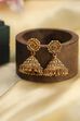 Red Gold Plated Minimal Stone Studded Jhumkas image number 0