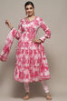 Pink Cotton Anarkali Suit Set