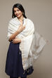 Off White Cotton Blend Dupatta image number 1