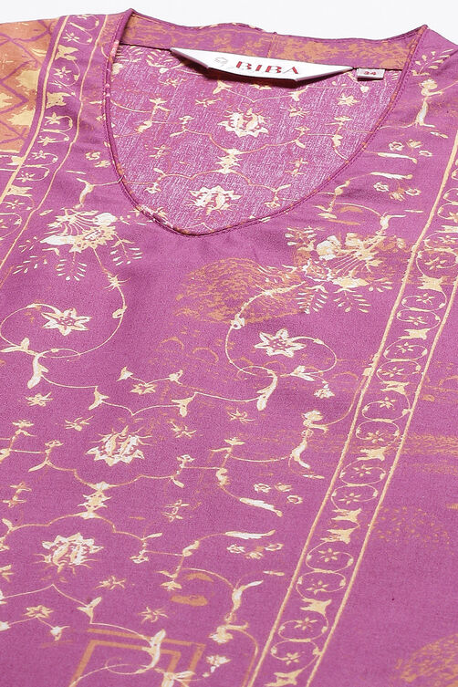 Indigo Cotton Printed Short Kurti image number 1
