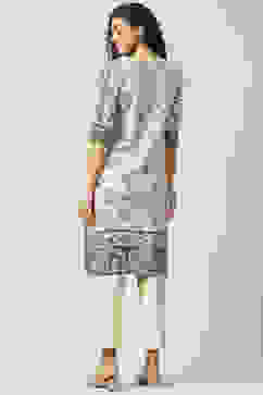 Beige LIVA Straight Printed Kurta image number 4