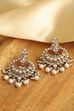 White Gold-Plated Alloy Studded Chandbalis image number 0