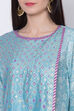 Blue Viscose A-Line Printed Kurta image number 1