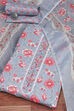 Grey Cotton Printed Unstitched Suit Set image number 0