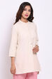Natural Cotton Flax Straight Solid Kurti image number 3