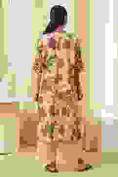 Beige Cotton Blend Straight Kurta Set image number 4