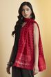 Red Mulberry Silk Bandhani Printed Stole image number 2