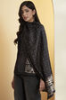 Black Mulberry Silk Bandhani Printed Stole image number 2