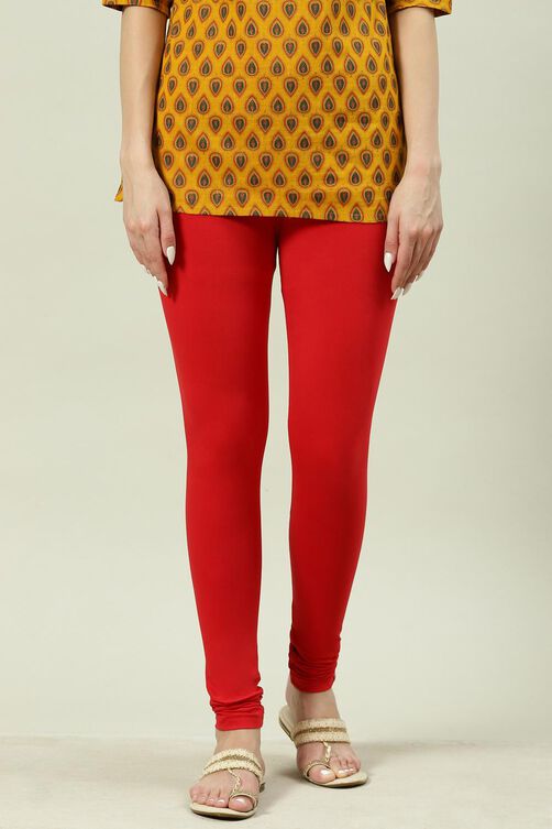 Camel Cotton Blend Solid Churidar image number 3