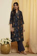 Blue Polyester Straight Kurta