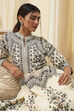 White and Black Cotton Printed Anarkali Kurta Set image number 0