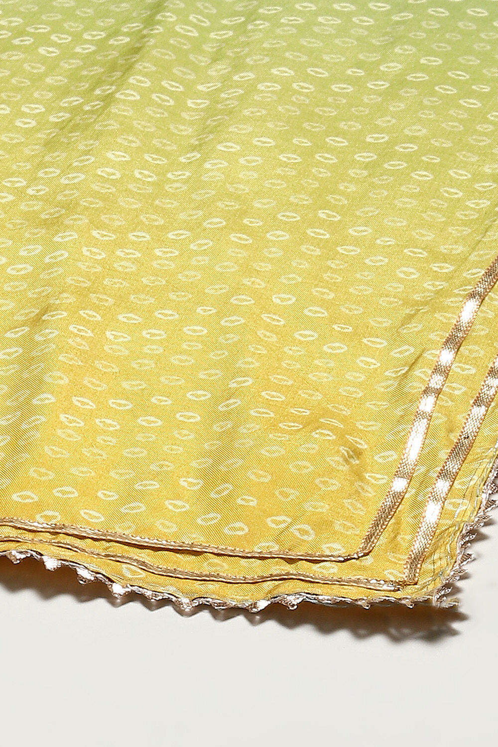 Mustard Muslin Digital Print Unstitched Suit Set image number 4