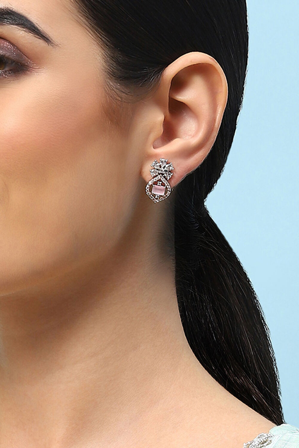 Light Pink Brass Earrings image number 1