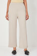 Beige Viscose Rayon Relaxed Pants image number 5