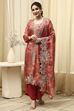 Grey Tissue Printed Embroidered Unstitched Suit Set image number 1