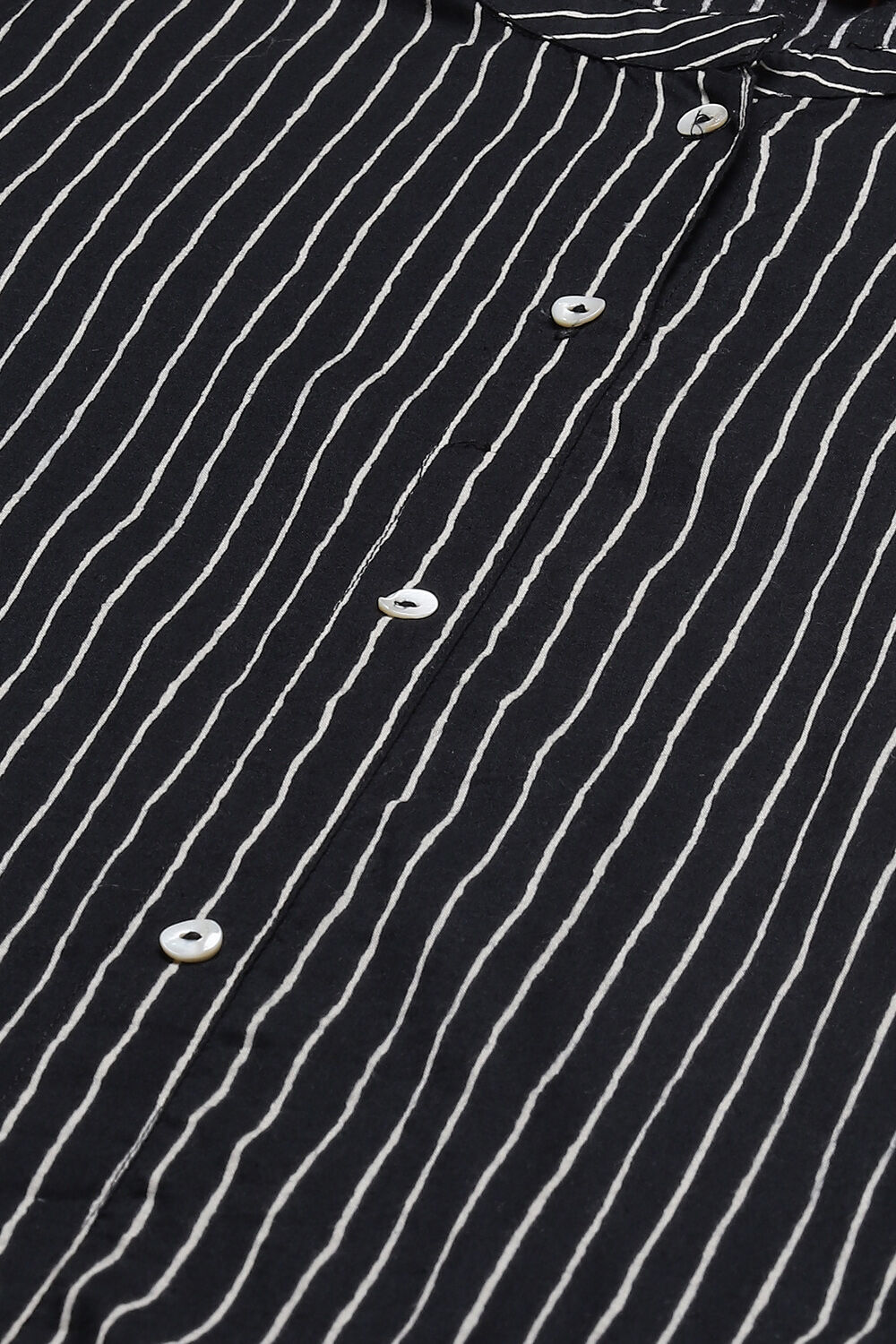 Black Cotton Straight Kurta Pants Suit Set image number 1