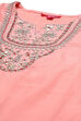 Salmon Orange Polyester Straight Solid Suit Set image number 1