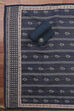 Navy Blue Chanderi Hand Embroidered Unstitched Suit Set image number 3