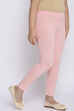 Peach Cotton Lycra Solid Leggings image number 2
