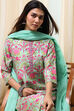 Sea Green Printed Straight Suit Set