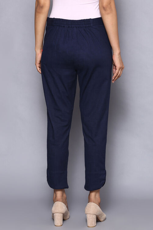 White Viscose Lycra Solid Pant image number 4