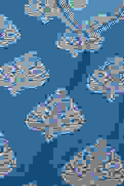 Royal Blue Cotton Straight Printed Kurta Straight Palazzo Suit Set image number 1