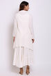 Cream Cotton Front Open Fusion Wear Dress image number 5