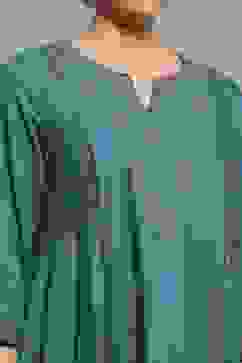 Teal Green Solid Kalidar Suit Set image number 1