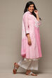 Rose Pink Cotton Layered Kurta Suit Set image number 7