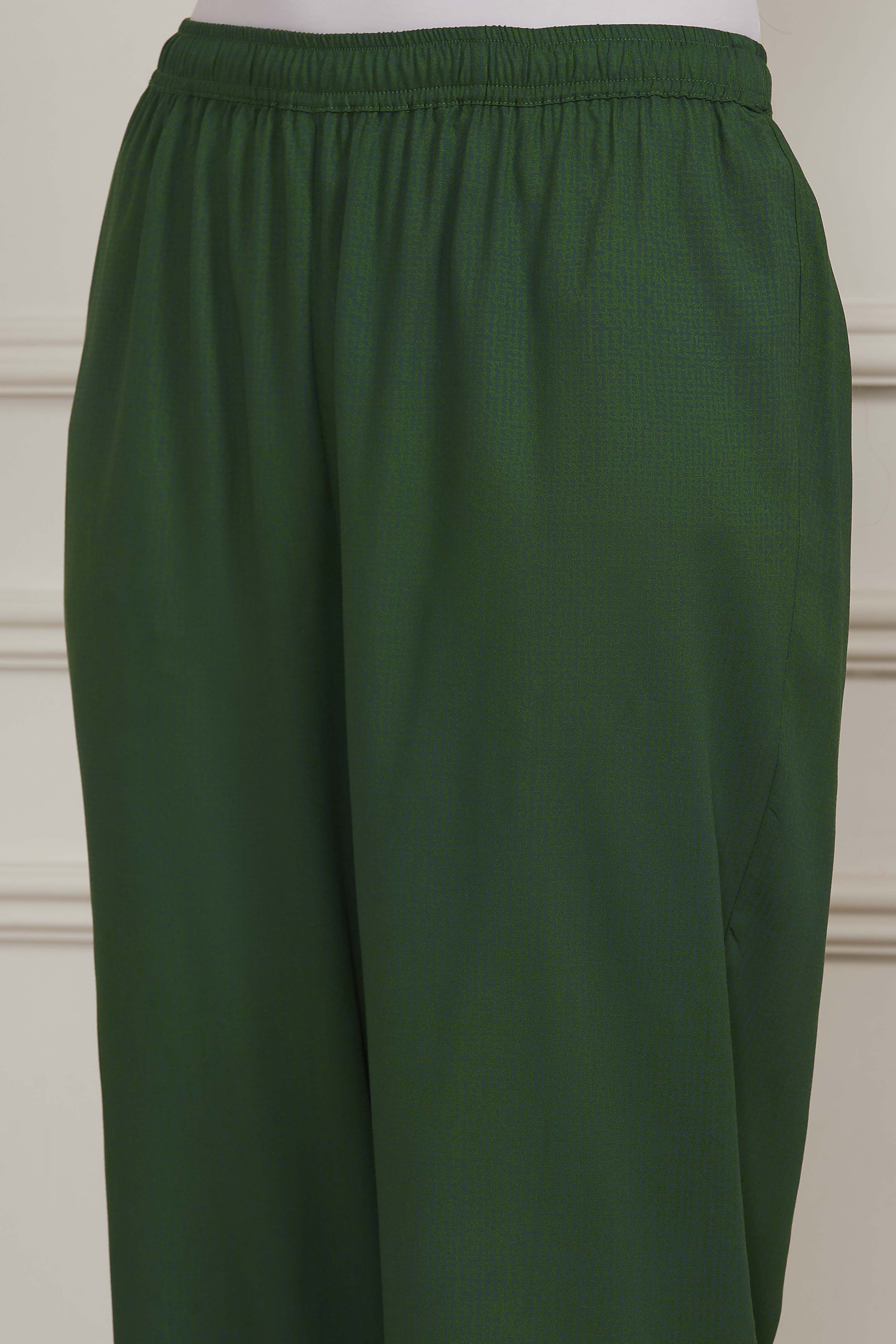 Green Modal Straight Suit Set image number 2