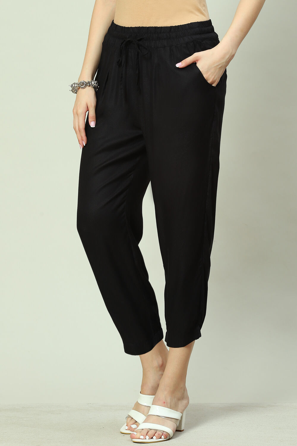 Black Viscose Pants image number 2