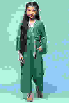 Green Rayon Straight Printed Jumpsuit image number 5