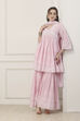 Pink Cotton Gathered Suit Set image number 0