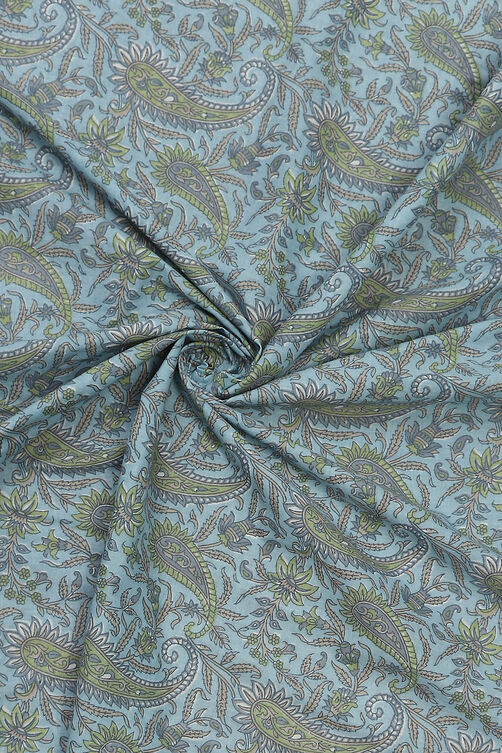 Yellow Cotton Lace Unstitched Suit Set image number 2